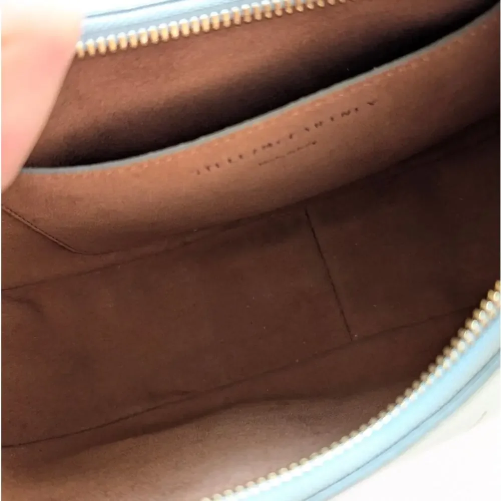 Stella McCartney Mint Green Small Perforate Vegan Leather Hobo Bag Logo Shoulder